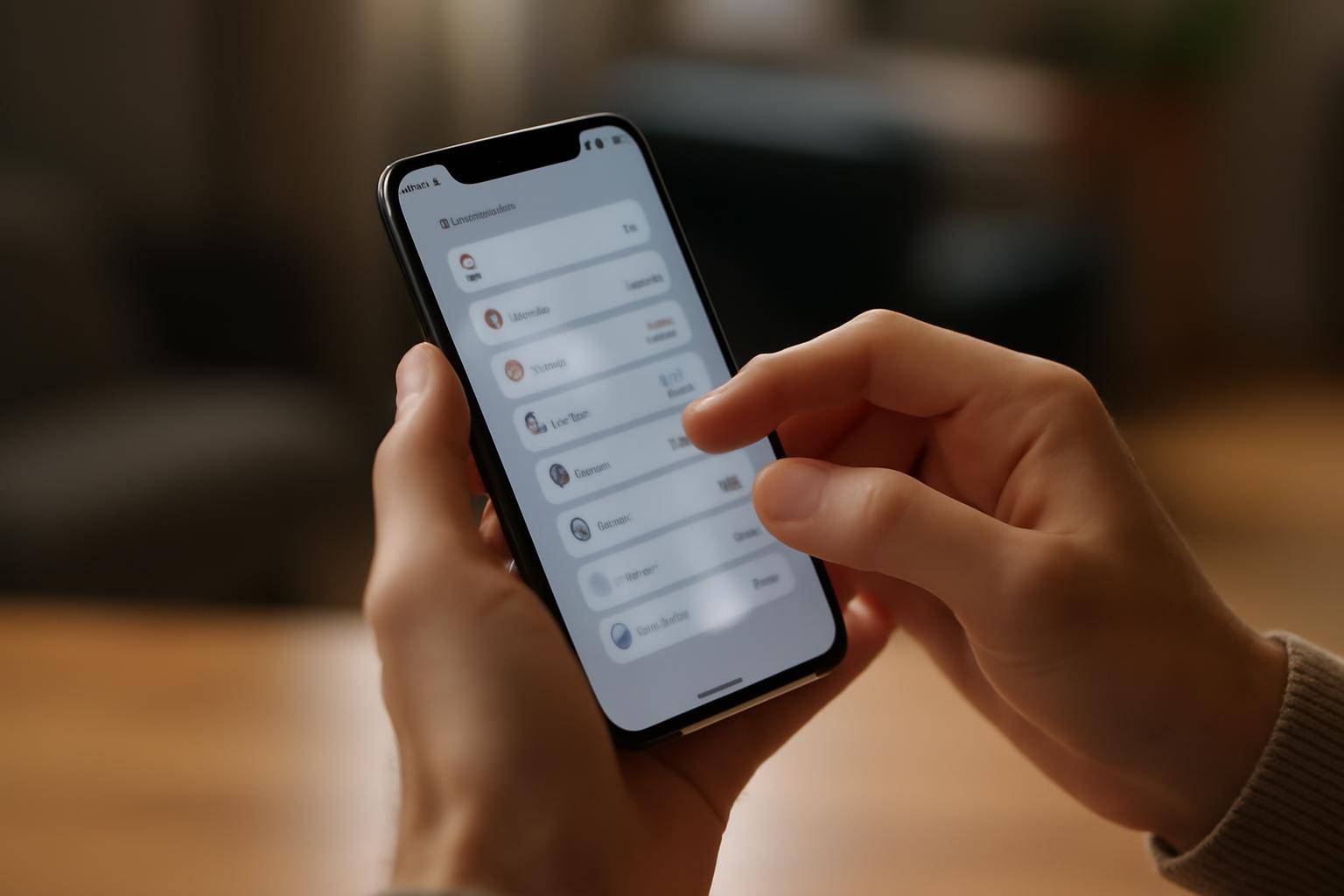 Hand adjusting notification and privacy toggles on a new iPhone during first setup